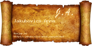 Jakubovics Anna névjegykártya
